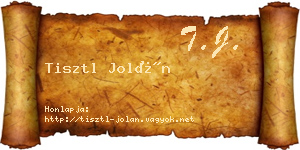 Tisztl Jolán névjegykártya